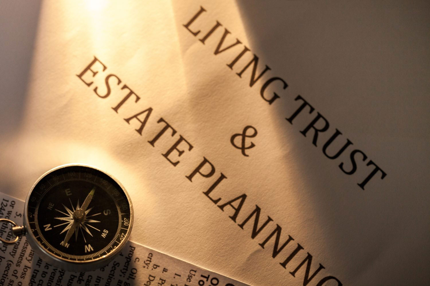 Document with Living Trust & Estate Planning Text on it