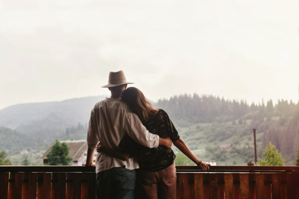 couple at cabin